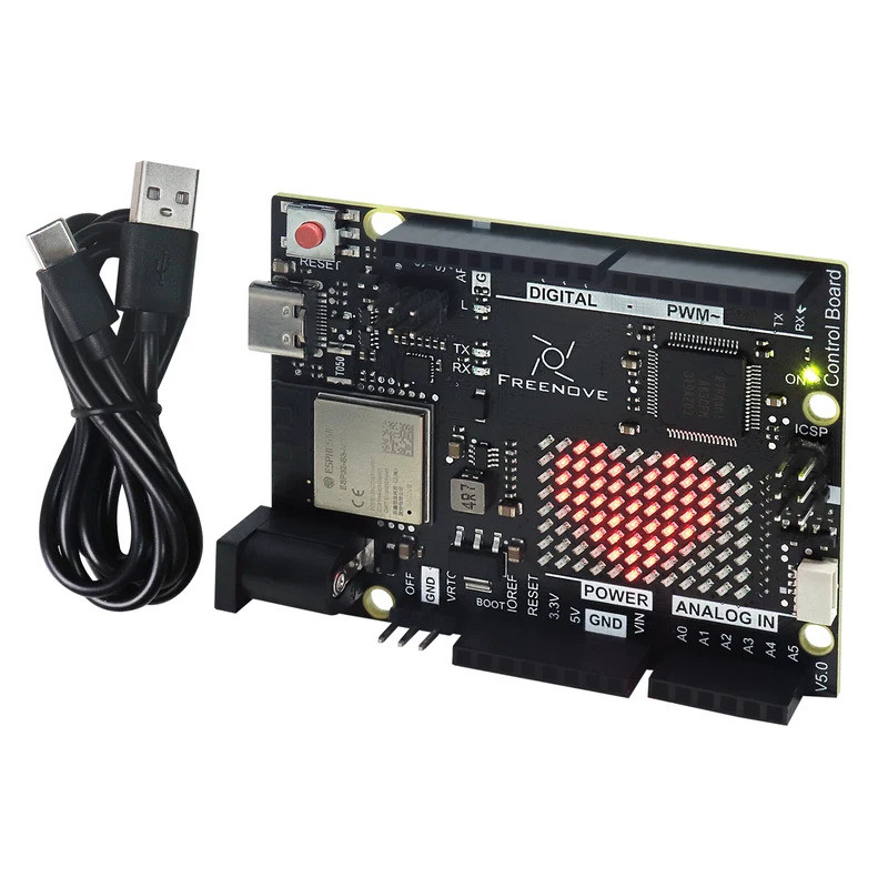 Bảng điều khiển Freenove V5 cho Arduino UNO R4 WiFi Mini, Arm Cortex-M4, Onboard ESP32-S3, ma trận L