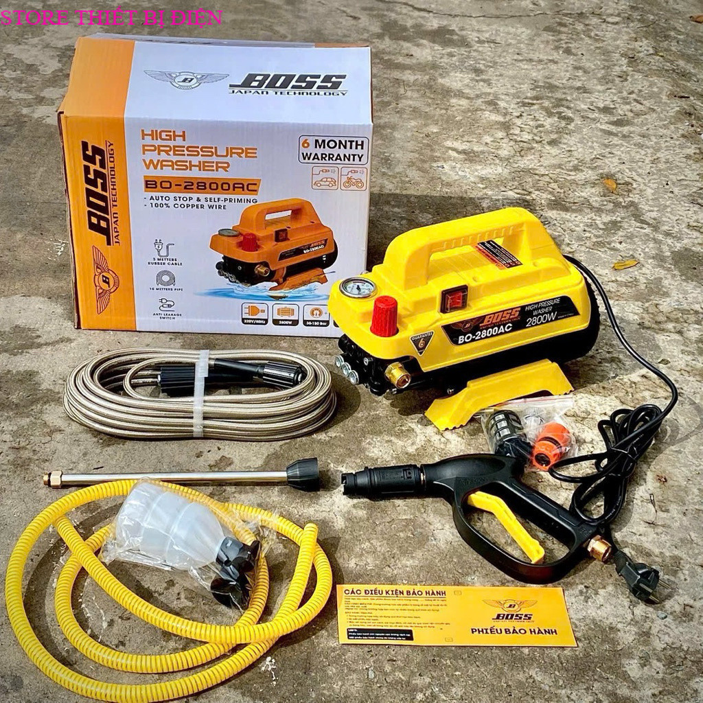 Máy rửa xe boss 2800W BO-2800AC  chỉnh áp , chống giật, bảo hành 12 tháng STORE THIẾT BỊ ĐIỆN