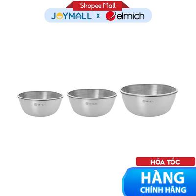 Bộ Tô Kèm Rổ Inox Elmich EL0013 Size 19,22,28cm, Hàng Chính Hãng, Thép Không Gỉ, 2 Lớp - JoyMall