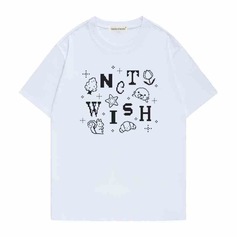 NCT WISH NCT WISH yushi yushi Cùng Phong Cách Hàng Hóa Áo Thun Tay Ngắn Nữ Sinh Viên Phong Cách Mới 