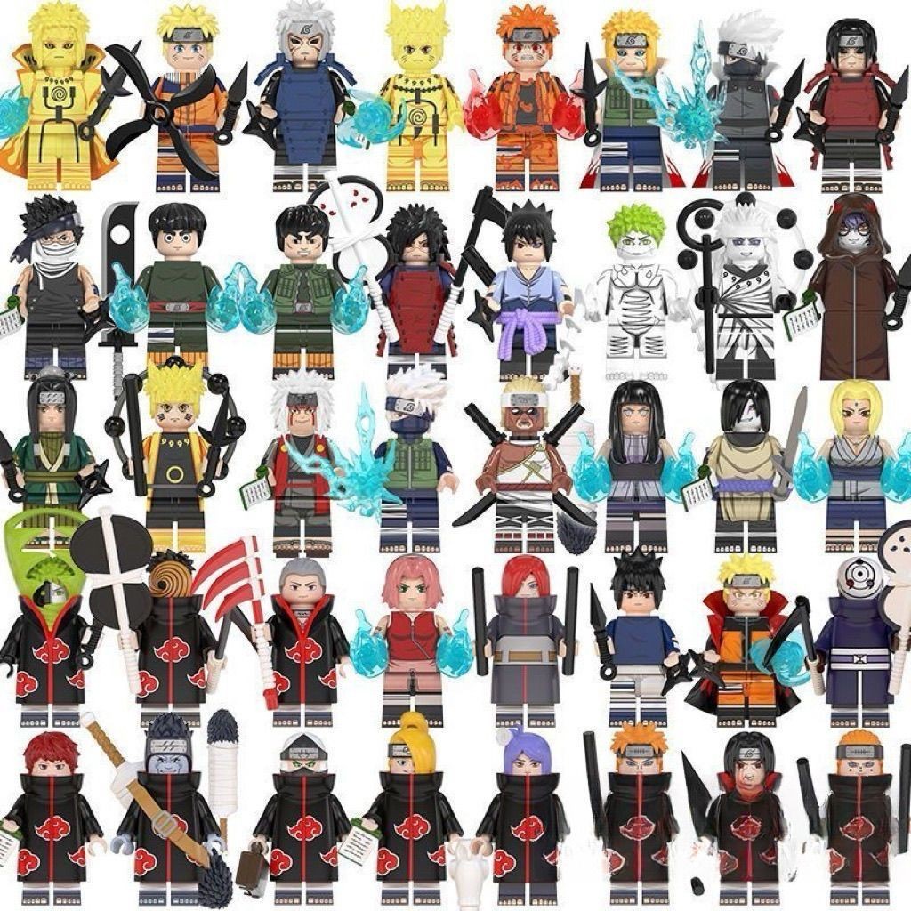 Tương thích với Lego Naruto Shippuden Akatsuki Tổ chức Naruto với Tuki Sasuke Banban Khối xây dựng M