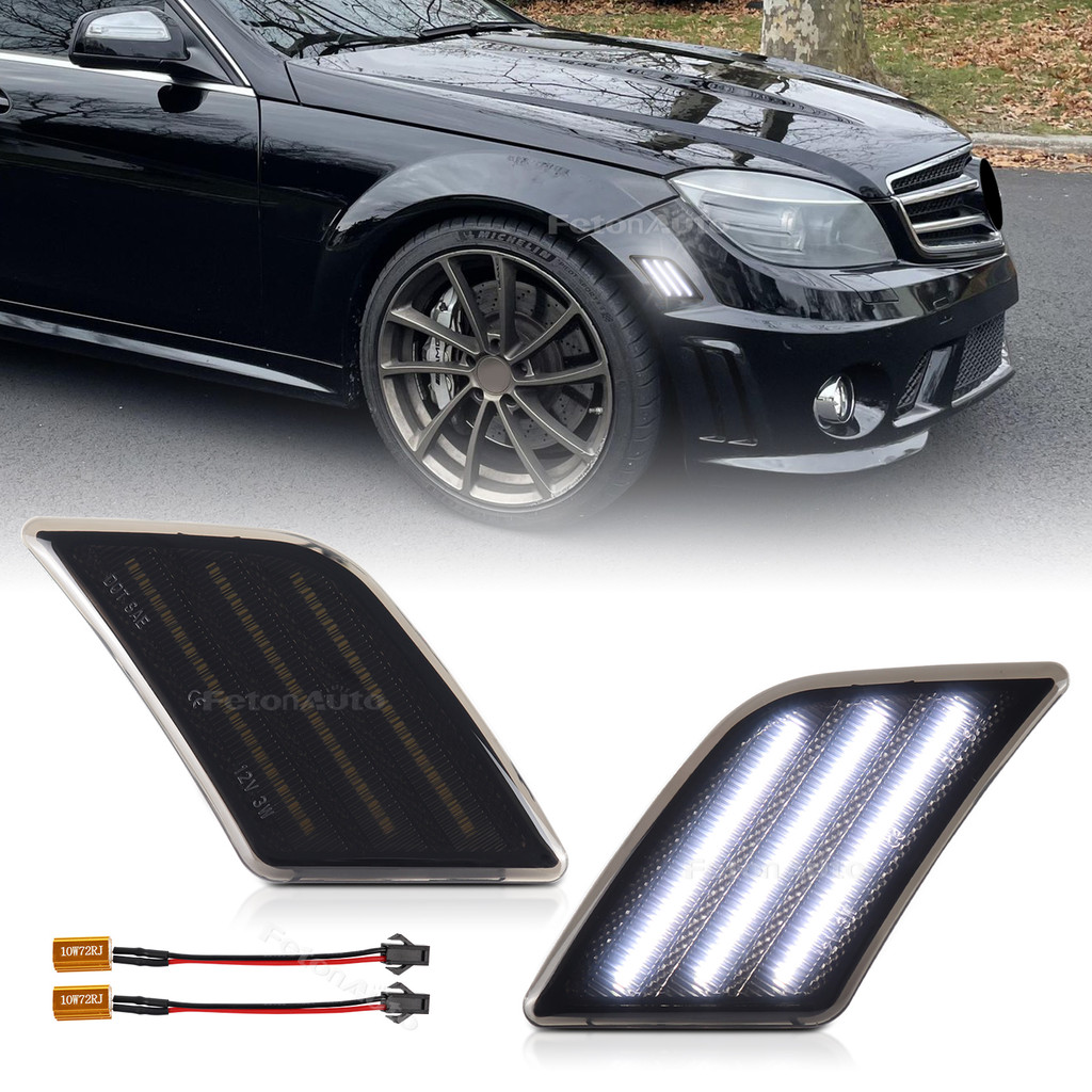 A2048200221 Đèn LED bên hông màu trắng cho Mercedes-Benz W204 C250 C300 C350 2008-2011 C63 Amg Đèn v