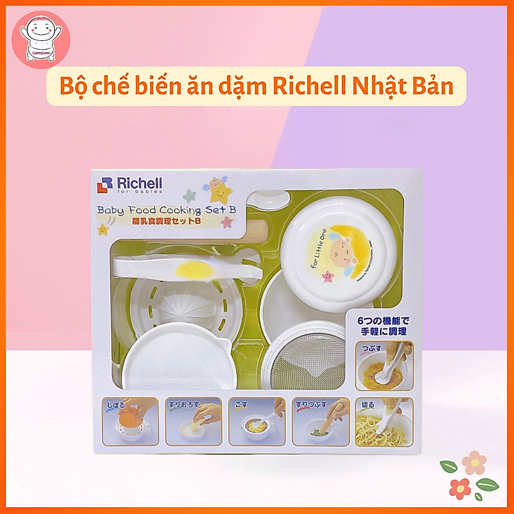 Bộ chế biến ăn dặm Richell Nhật 8 món