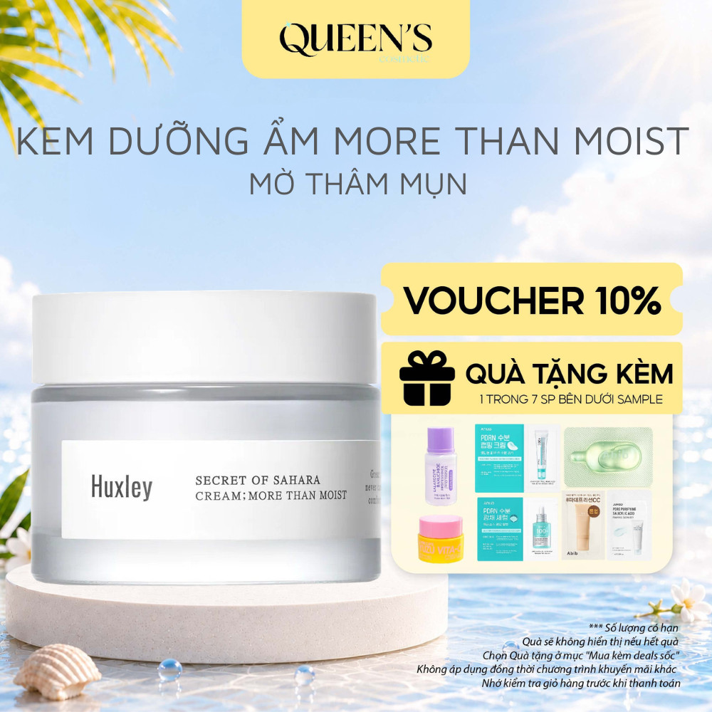 Kem Dưỡng Ẩm Huxley Secret Of Sahara Cream More Than Moist 50ml Mờ Thâm Mụn - Queen's Cometic