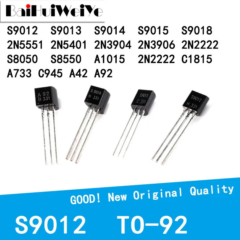 10 Chiếc S9012 S9013 S9014 S9015 S9018 2N5551 2N5501 2N3904 2N3906 2N222 S8050 S8550 A1015 C1815 A73