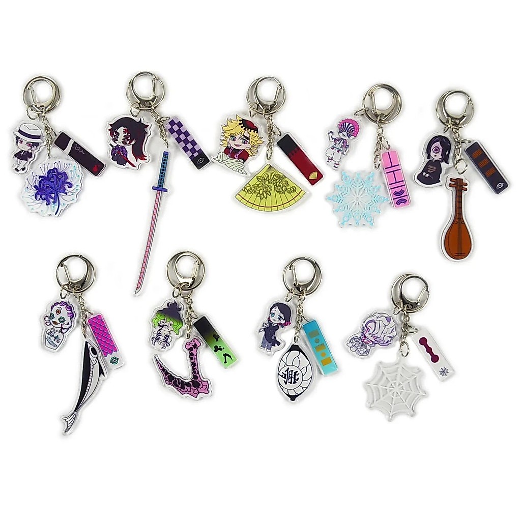 Kibutsuji Muzan Keychain Anime Kokushibou Douma Akaza Nakime Gyokko Gyuutarou Enmu Acrylic Keychain 