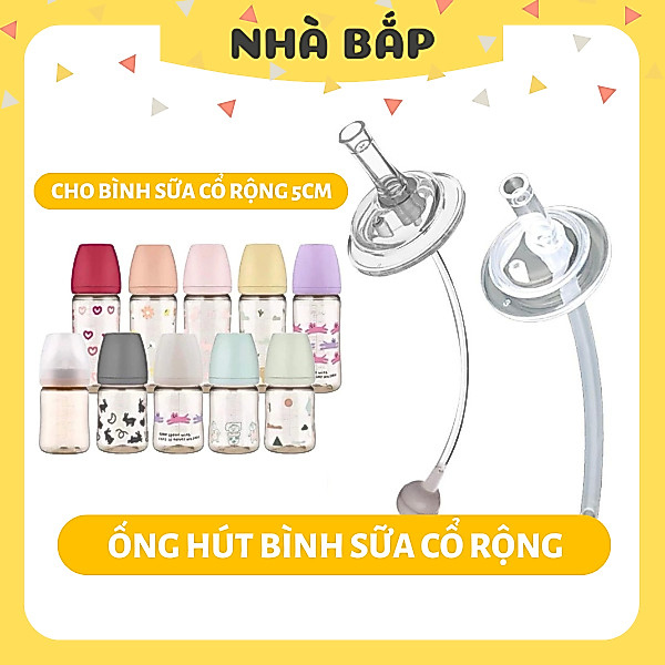 Ống tập hút bình sữa MOY cổ rộng 5cm, tập hút cho bé, giúp bé ti bình mọi tư thế - Nhà Bắp Store