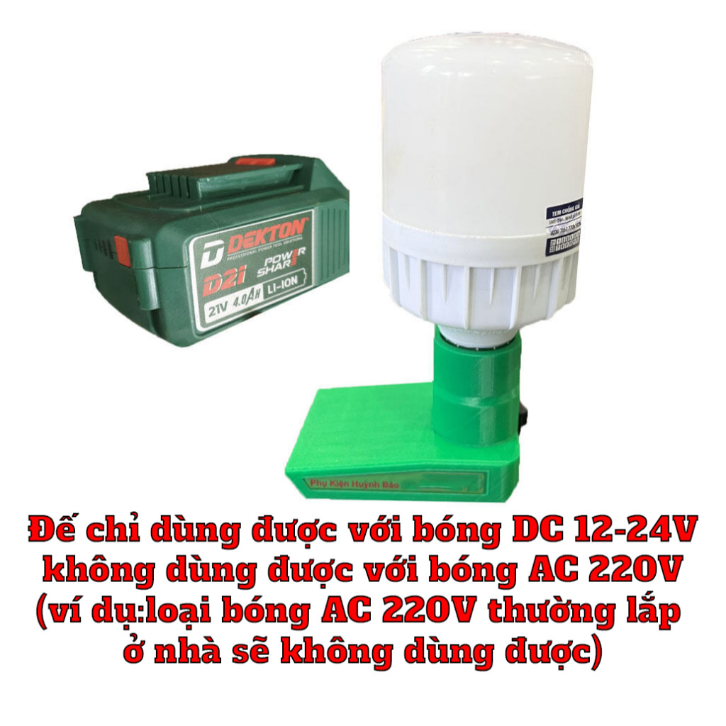 Ngàm Đế Đèn Led Pin Dekton D21 21V - Ngàm Đế Đèn Led Thắp Sáng Chân Pin Máy Dekton D21