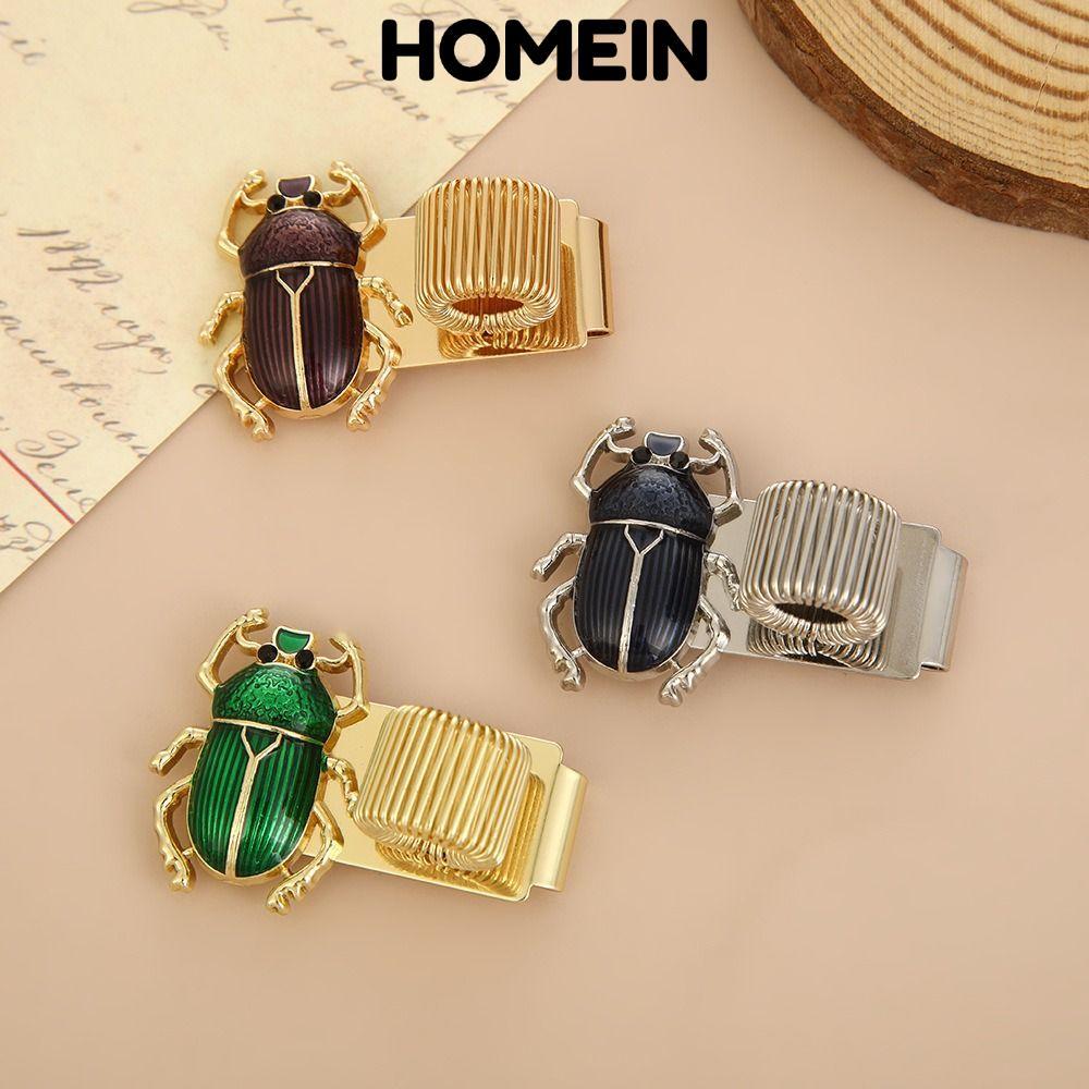 Kẹp bút HOMEIN, có vòng bút Đàn hồi Scarab Beetle Pen Clip, Kim loại đa chức năng Scarab Beetle Pen 