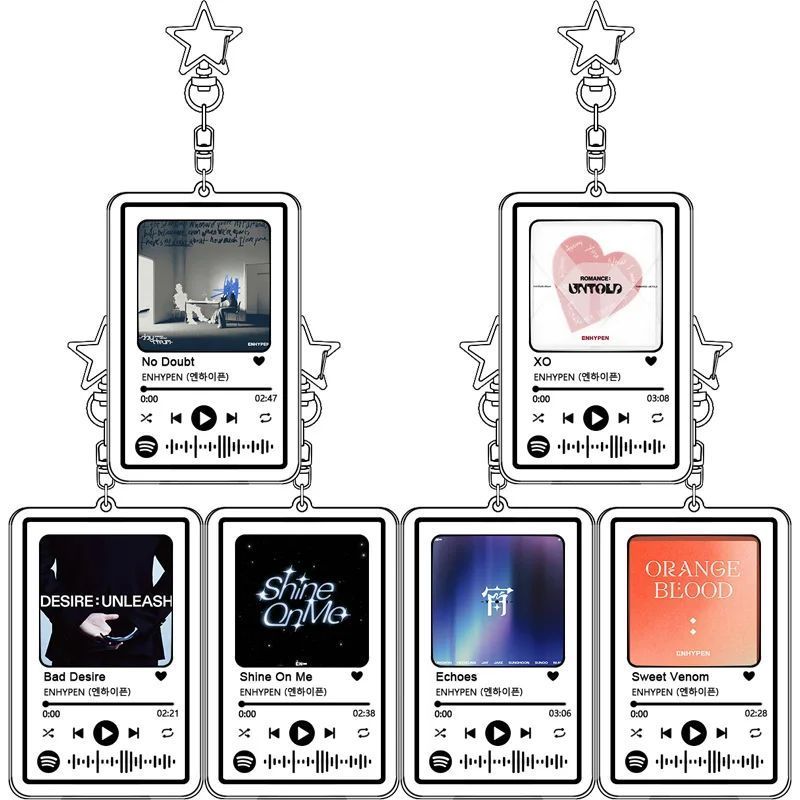 Móc Khoá ENHYPEN Music Keychain Main Song Kpop Idea Bag Decorate Accessories Keyring Pop Songs No Do