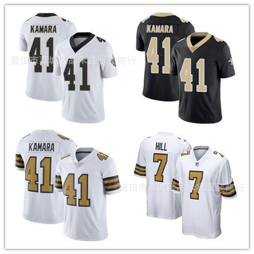Giao hàng trong ngàyÁo bóng bầu dục Saints 41-Alvin Kamara 7-HILLL thêu Jersey