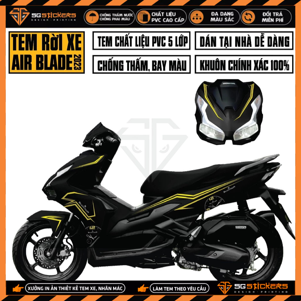 Tem AirBlade 2023 Mẫu Tem Chỉ Đồng Hồ | AB2023-06 | Team Decal Dán Xe Máy AB Air Blade 125 160 Chống