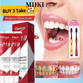 EELHOE 【Mua 3 Tặng 2 3 Kem đánh răng Sp10 Probiotic loại bỏ vết ố vàng siêu sáng răng, làm trắng răng, hơi thở thơm tho, kem đánh răng bạc hà miiki_vn