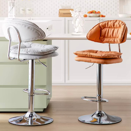 Ghế Makeup, Ghế Livestream Mẫu Tai Bèo Chân Bạc Cao 60-80Cm