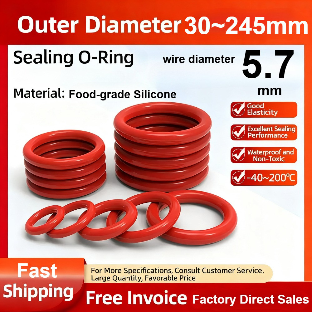 [XM] Vòng niêm phong cao su silicon cao cấp thực phẩm / Đường kính dây 5,7mm / CS5,7mm * OD30 ~ 245m