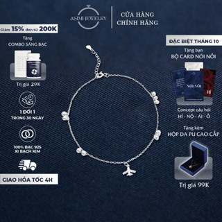Lắc chân bạc nữ Máy bay Asimi, lắc chân bạc Ý S925 bản lĩnh tự tin Amelia Sky LC12