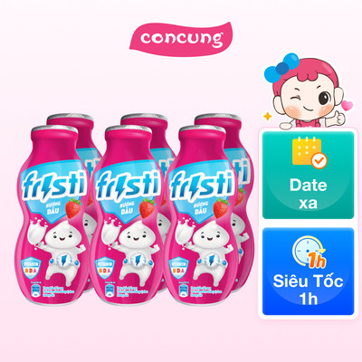 Sữa chua uống Fristi hương dâu 80ml (lốc 6 chai)- Con Cưng