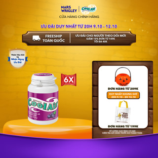 Combo 6 hũ Kẹo sing-gum Cool Air hương quả mọng hũ 38 viên