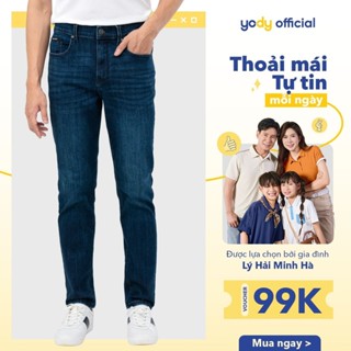 Quần jeans nam YODY quần bò nam ống đứng siêu co dãn thoải mái năng động QJM6035