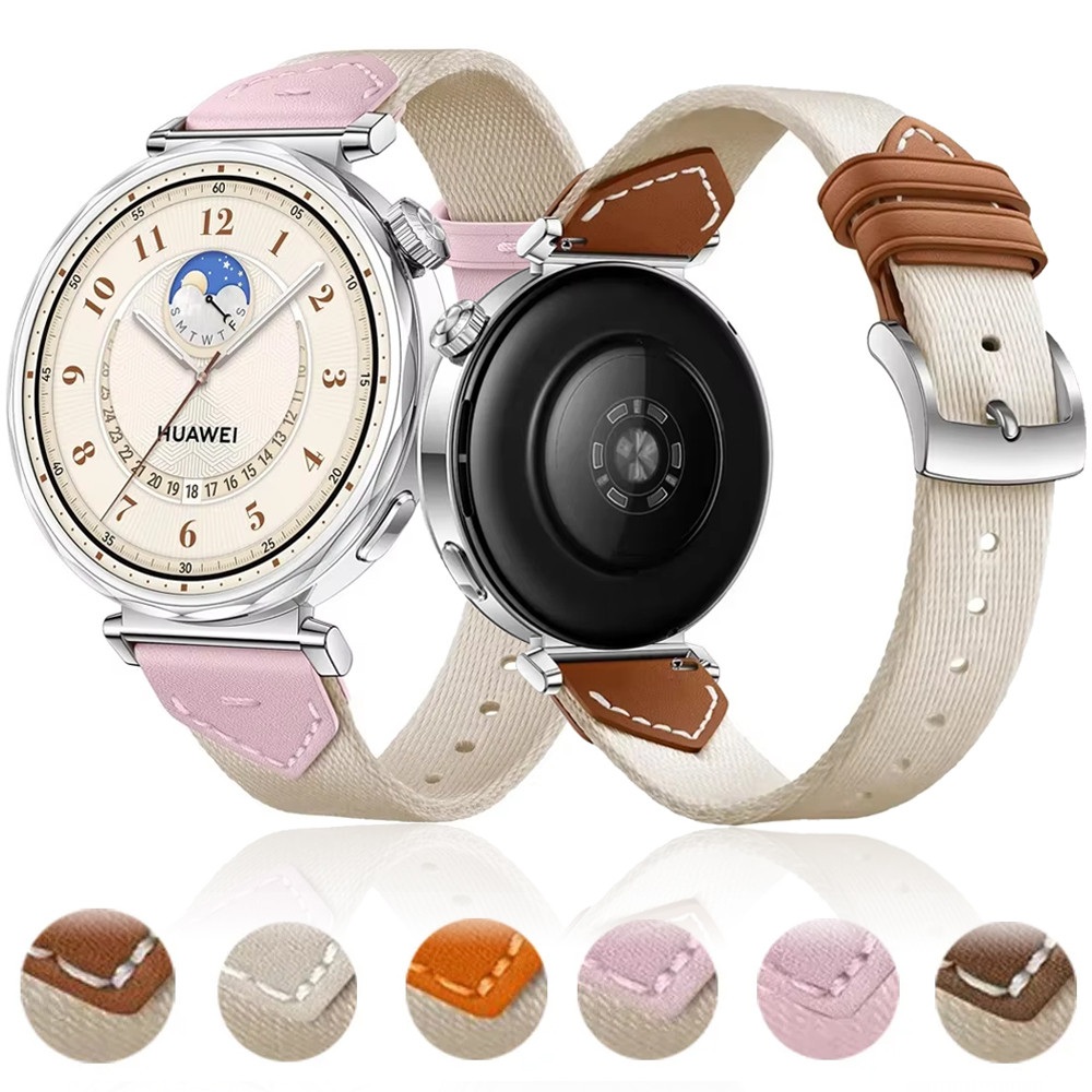 18mm Chính Thức Nylon + Dây Da Cho Huawei Watch GT5 / GT4 / GT6 pro 42mm 41mm Vòng Tay Bện Thoải Mái