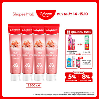 Bộ 4 Kem đánh răng Colgate thiên nhiên muối Himalaya sáng khỏe 180g
