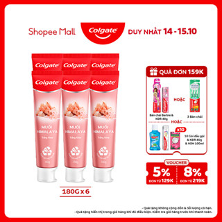Bộ 6 Kem đánh răng Colgate thiên nhiên muối Himalaya sáng khỏe 180g