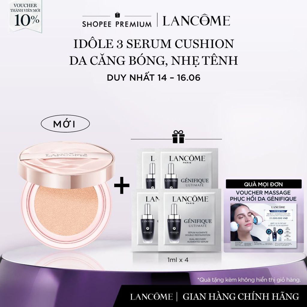 Lancome Idole 3 Serum Cushion Da căng bóng, nhẹ tênh