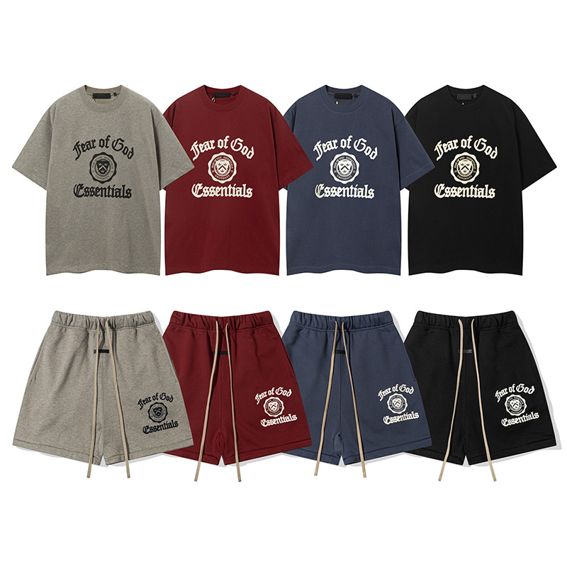 JZQ6 FOG Double Line ESSENTIALS HHH Letter badge loose casual short sleeves T T-shirt Men and Women