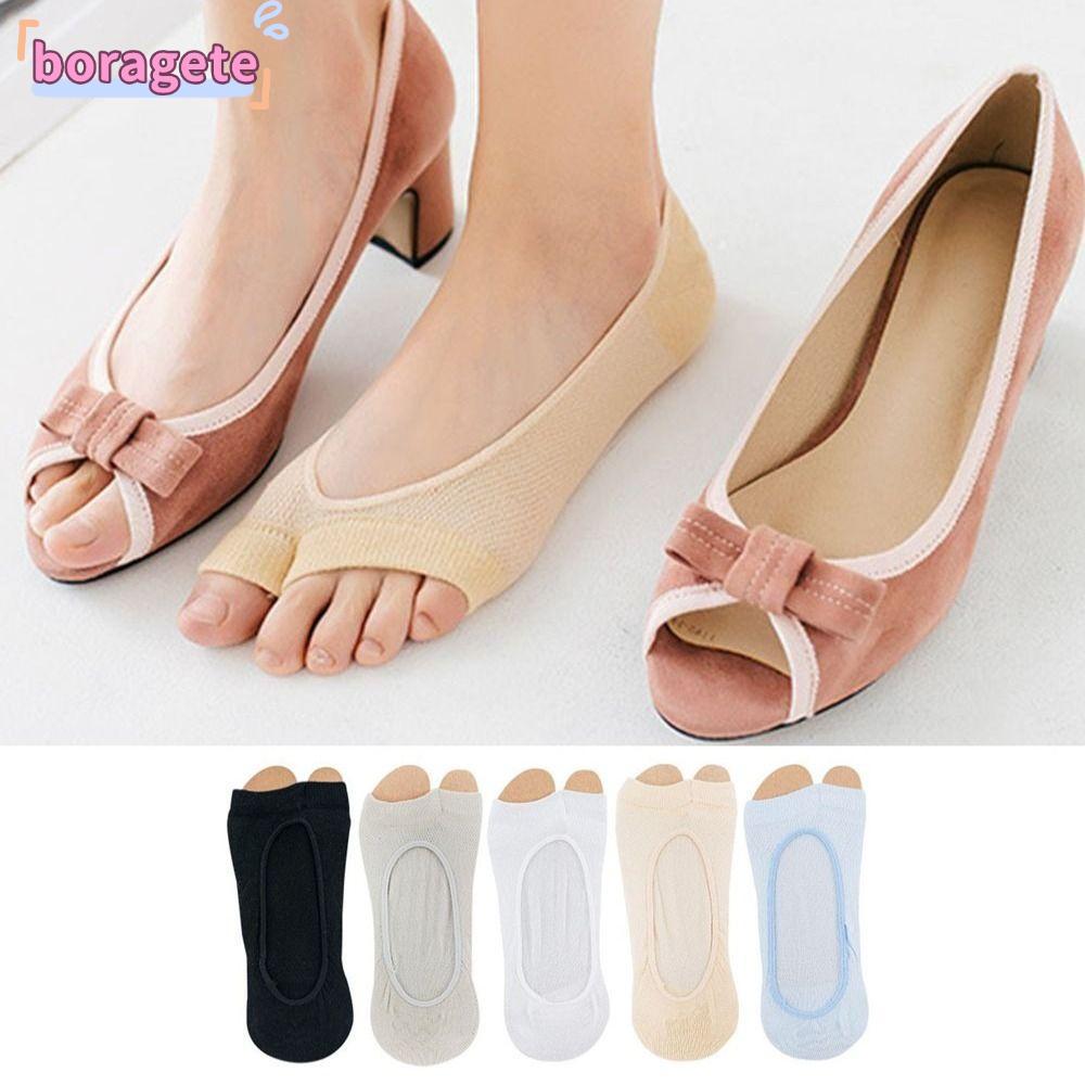 Tất BORAGETE, Tất Miệng Cá Mỏng Thoáng Khí, Cotton EUR 35-40 Tất Hai Ngón Lưới Chia Ngón Chân