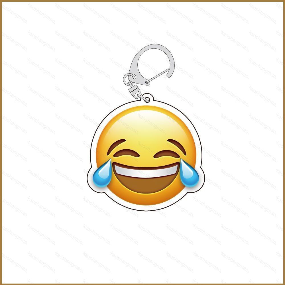HK2 Dễ Thương Emoji Acrylic Móc Khóa Ngộ nghĩnh Mặt Vàng Biểu Hiện Túi Charm KH2