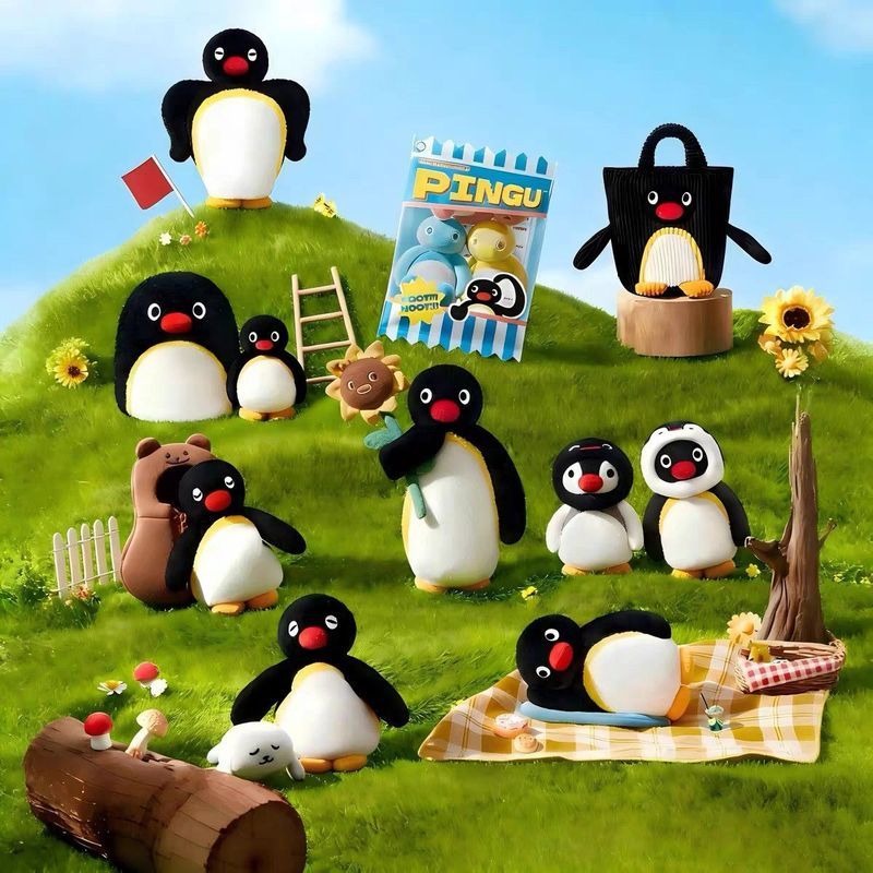 X11 PingU Penguin Blind Box MINI MEME Mặt dây chuyền biểu tượng cảm xúc sang trọng