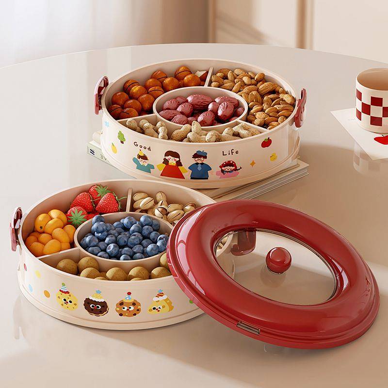 Multi-Layer Melon Seeds Dried Fruit Box Living Room Snacks Candy Box Fruit Plate Household Rotating 