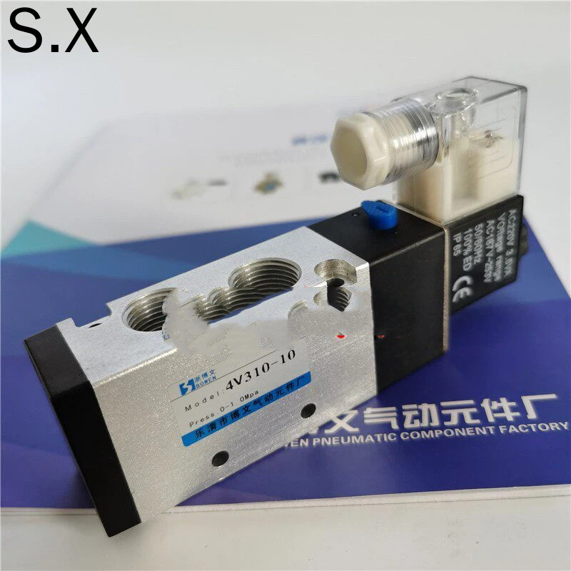 Van điện từ cao cấp / thông thường 4V310-10 4V310-08 Van điện tử Van pin Hai Bit Đảo chiều năm chiều