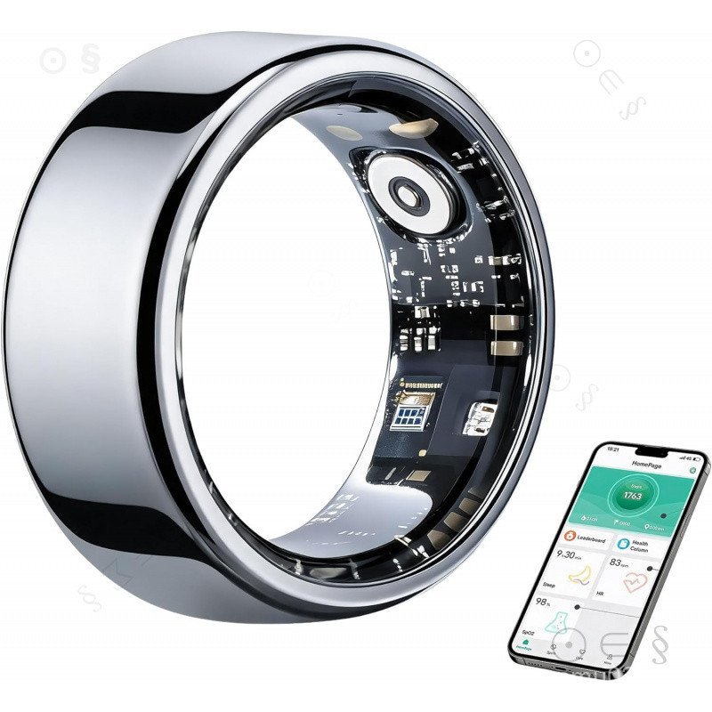 Nhẫn thông minh 7 # dành cho nữ và nam giới - Nhẫn tập thể dục, Vòng theo dõi sức khỏe có nhịp tim, 