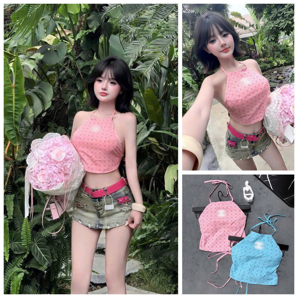 [Follow shop nhận mã 10k] Áo yếm đan dây hoạ tiết  UMEE STORE QCCC AP1047
