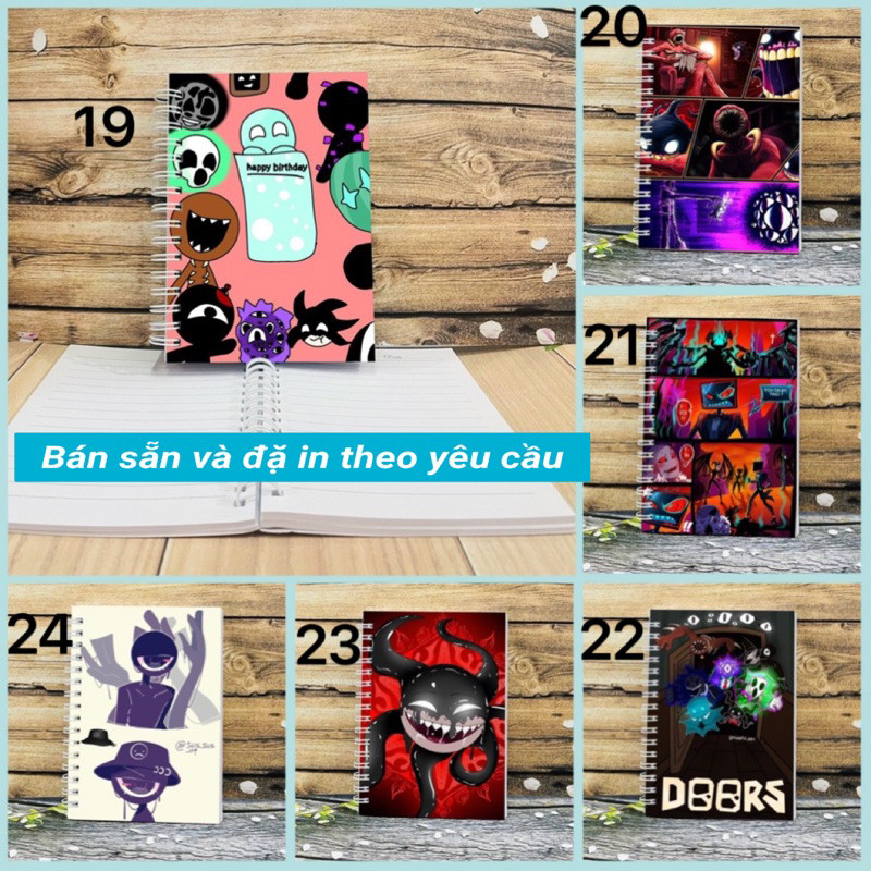 Sổ hình Roblox Doors Ambush figure seek hide Rush Eyes Halt Jack Glitch / sổ viết Roblox Doors Ambus