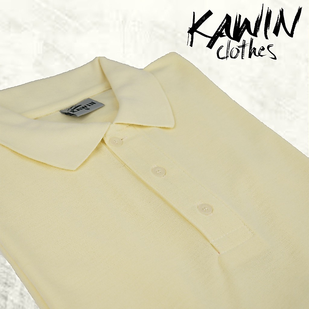 Áo Polo KAWIN Nam / Nữ Màu Kem Vải Mềm Mại Và Rất Thoải Mái Khi Mặc.