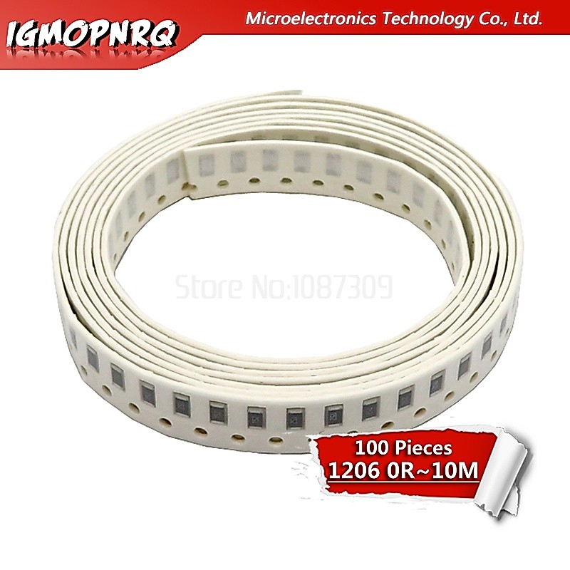 Set 100 Điện Trở smd 1206 330k - 10m 1 / 4w 330k 470k 680k 1m 10m Chuyên Dụng