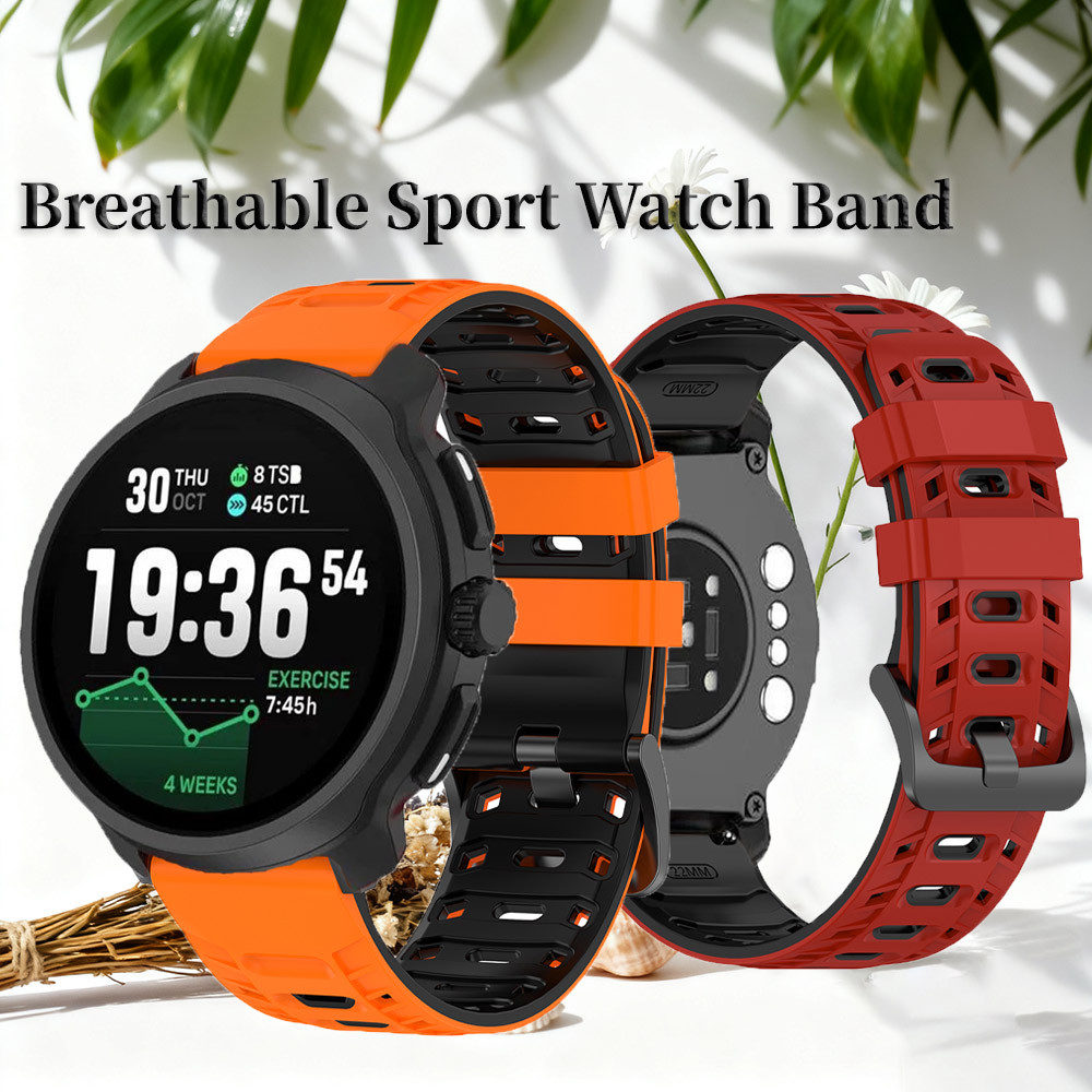 Dây đeo đồng hồ silicon hai tông 22mm cho Suunto Race 2 / Dọc 2 / 9 Peak Pro / 9 Peak / Dọc / Race S