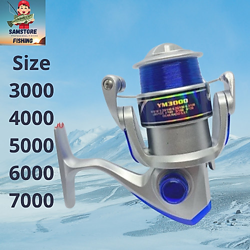 Máy Câu Cá YUMOSHI YM Nhật Bản 12 Vòng Bi - Máy Câu Đứng Đủ Size 2000,3000, 4000, 5000, 6000, 7000(S