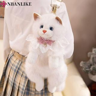 Túi đi học cho mèo sang trọng NBANLIKE, Động vật nhồi bông Ba lô mèo con mô phỏng siêu thực tế, Phim hoạt hình mẫu giáo Lưu trữ du lịch dễ thương Động vật Túi mua sắm sang trọng