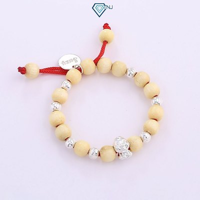 Vòng dâu tằm charm rắn bạc cho bé khắc tên theo yêu cầu VTD0008 - Trang Sức TNJ