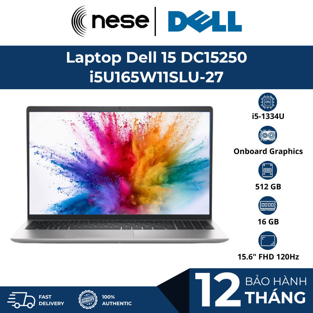 Laptop Dell 15 DC15250 - i5U165W11SLU-27 - Core i5-1334U - RAM 16GB - 512GB SSD - Bảo hành 12 tháng