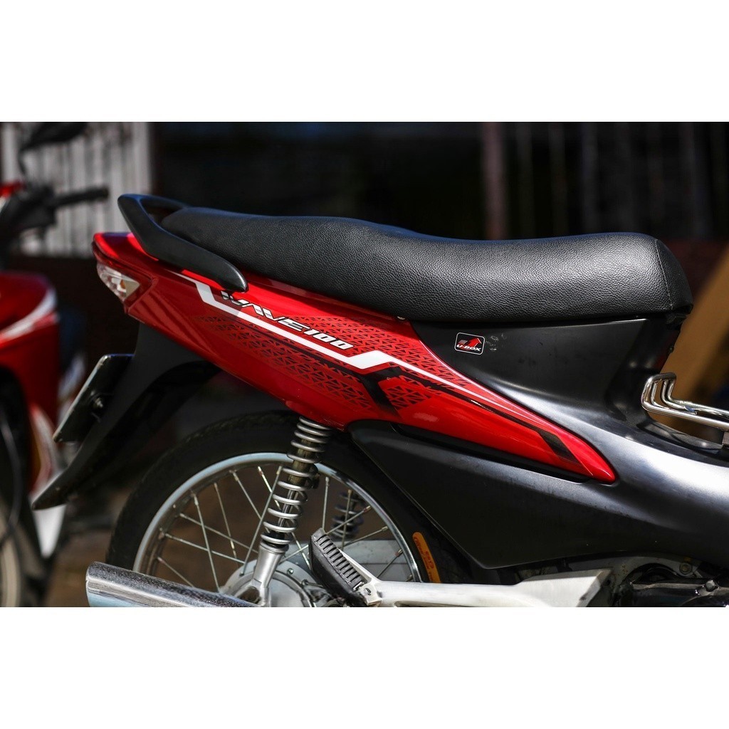 Tem Rời Xe Wave Alpha 100 xe đỏ - tem trắng đen họa tiết kim cương siêu hot 2023