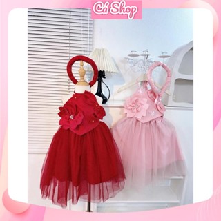  Q52 Set áo yếm  chân váy cho bé gái mặc lễ tết 