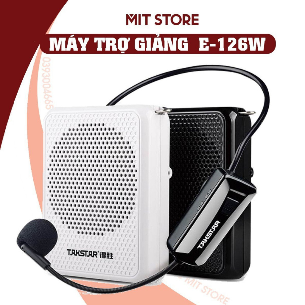 Máy Trợ Giảng Không Dây Takstar E126W Bluetooth, Nhỏ Gọn, Công Suất 8W, Mic Nhạy Chính Hãng Cao Cấp 