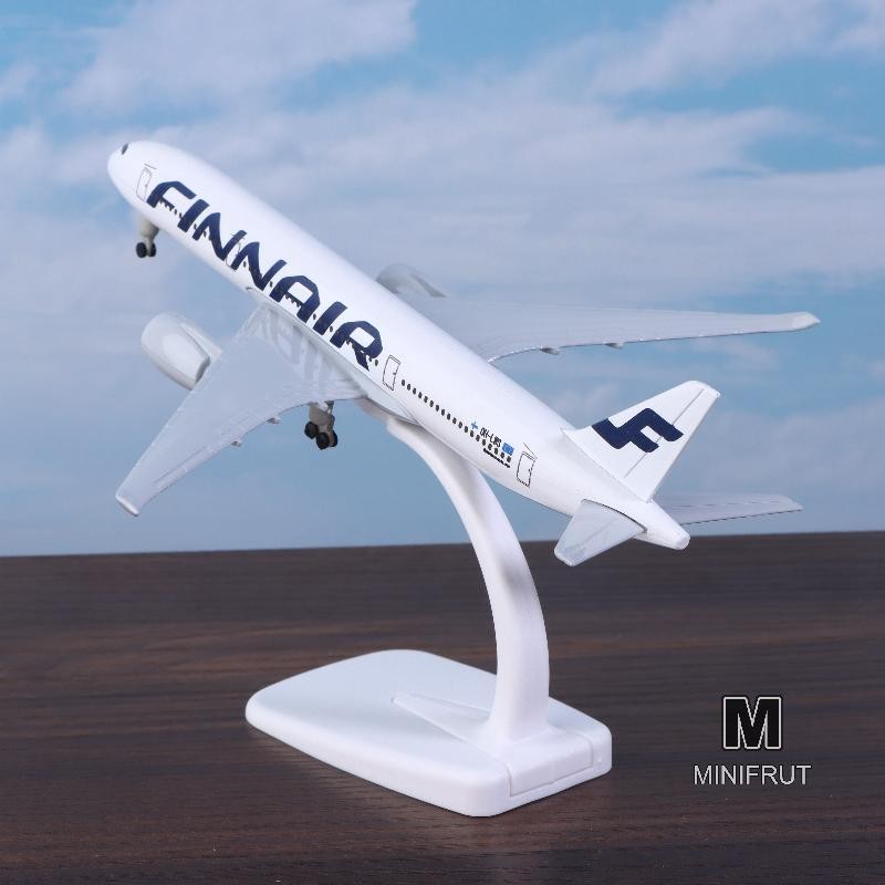 MINIFRUT] 1 Bộ Máy Bay Đúc Kim Loại Hợp Kim Có Bánh Xe 20CM A350 Finnair Bộ Máy Bay Airbus 350 Phần 