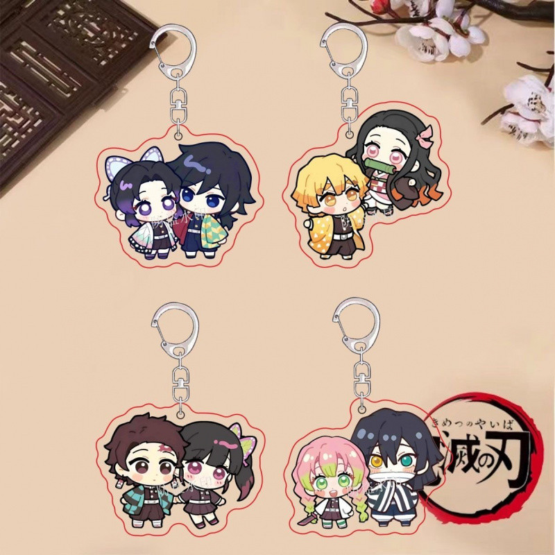 Demon Slayer Acrylic Keychains Kamado Tanjirou Agatsuma Zenitsu Rengoku Kyoujurou Sabito Kibutsuji M