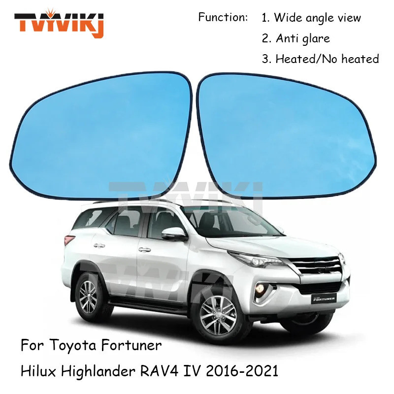 1 Cặp Gương Chiếu Hậu Bên Ống Kính Kính Thủy Tinh Màu Xanh Cho TOYOTA Fortuner Innova 2016-2026 Cho 