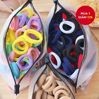 Bộ 50 Dây Buộc Tóc Hàn Quốc Cho Bé Gái Mềm Mại Không Rối Đuôi Ngựa Giữ Dây Đeo Đầu Cho Bé